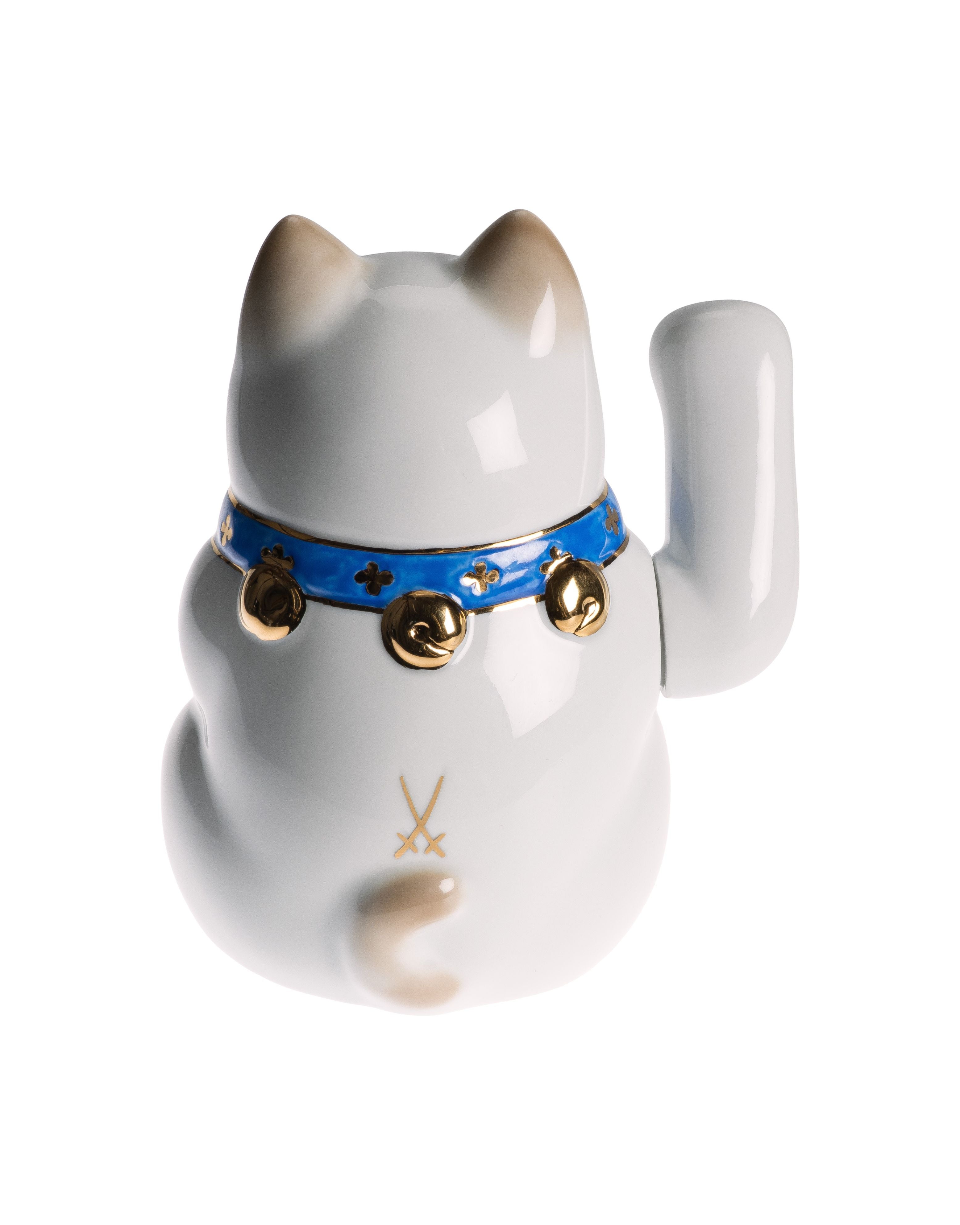 Meissen Glückskatze  mit 1/2 Unze 9999 Gold