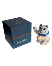Meissen Glückskatze  mit 1/2 Unze 9999 Gold