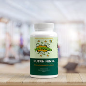 Weiße Flasche mit Kapseln, Nutri Ninja - Bodyguard, Schwarzkümmelöl Kapseln, vegan, kaltgepresst, mit natürlichem Vitamin E;