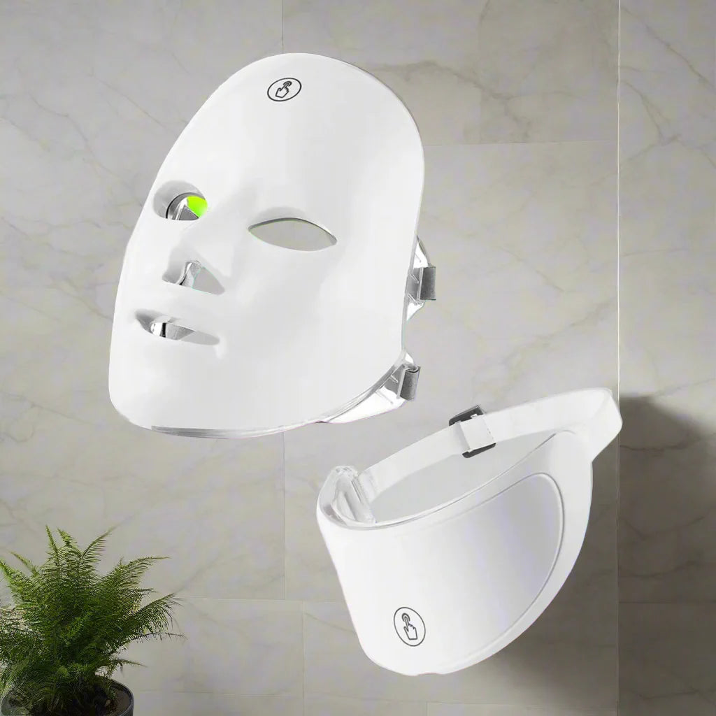 Chargeable 7 Color LED facial & neck light therapy mask anti lifting & whitening
