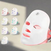 Chargeable 7 Color LED facial & neck light therapy mask anti lifting & whitening