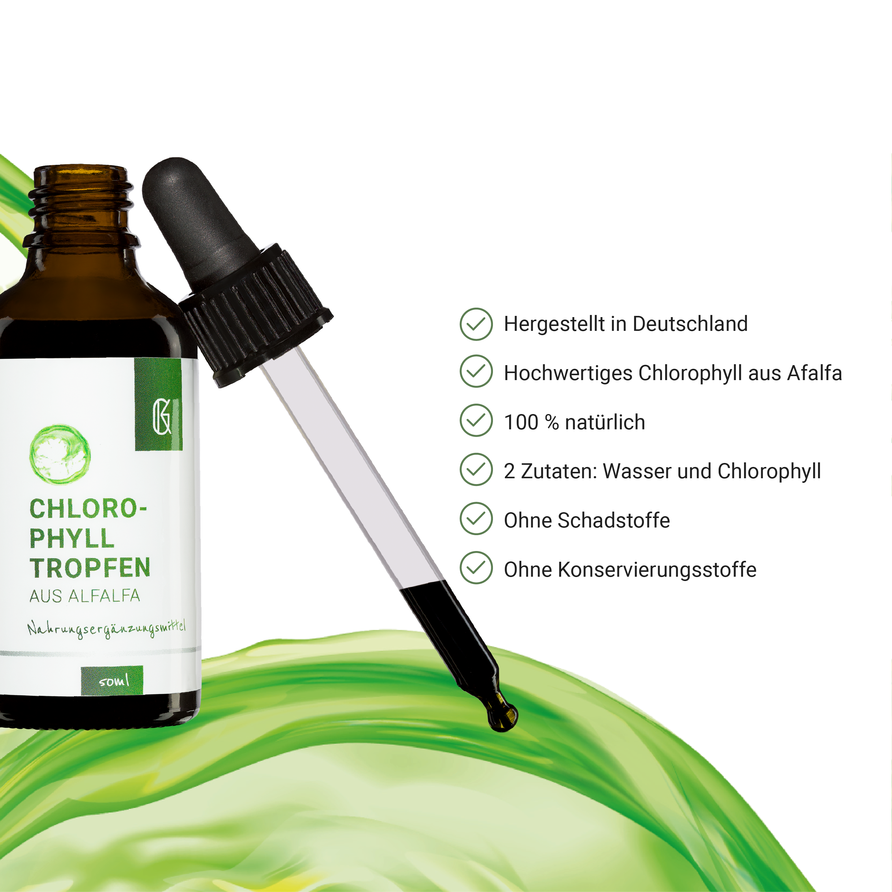 Chlorophylltropfen aus Alfalfa