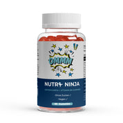 NUTRI NINJA Ashwaganda und Vitamin B6 Gummies, 60 vegane, zuckerfreie rote Gummibärchen in durchsichtigem Kunststoffbehälter mit weißem Deckel;